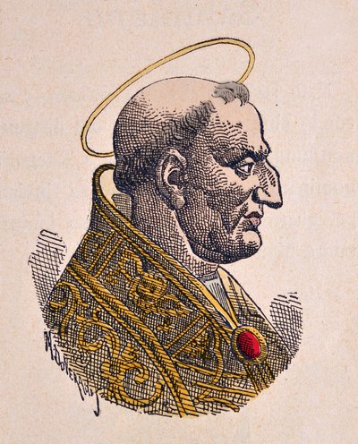 教皇 Gregoire Ier le Grand 的肖像（Gregory the Great 或 Gregorio Magno 或 Gregorius Magnus）（590-604） 作者 意大利学校