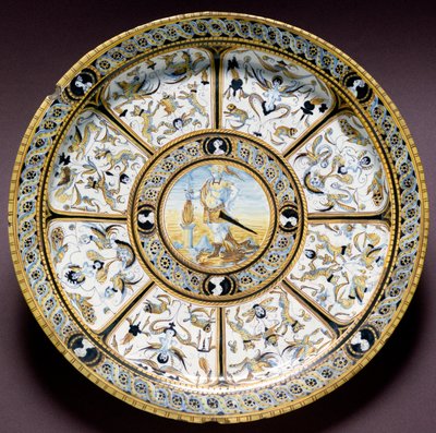代表罗马英雄 Scaevola (Muzio Scevola) 意大利乌尔比诺生产的陶瓷板。 约 1590 佛罗伦萨，巴杰罗国家博物馆 作者 意大利学校