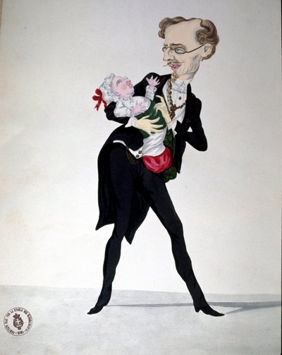 Risorgimento：代表财政部长 Bettino Ricasoli (1809-1880) 1865 Museo Nazionale del Risorgimento Rome 的卡通 作者 意大利学校