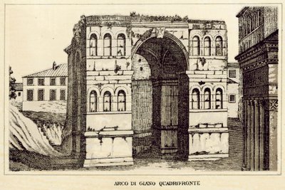 罗马：Janus Quadrifronte 拱门（石版画） 作者 意大利学校