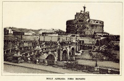 罗马：Mole Adriana罗马论坛（石印）。 作者 意大利学校