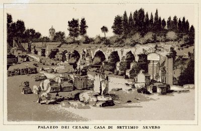 罗马：Palazzo Dei Cesari，塞普蒂米乌斯·塞弗勒斯之家（石版画） 作者 意大利学校