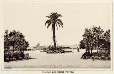 罗马：Piazzale Del Monte Pincio（石版画） 作者 意大利学校