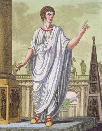 罗马公民声称就业，来自LAntica Roma，1825年 作者 意大利学校