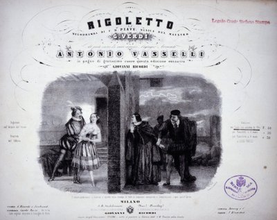 Sheet music of “” Rigoletto”” by Verdi. 作者 意大利学校