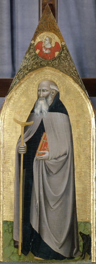 圣安东尼方丈，c.1360（杨木上的蛋彩画） 作者 Italian School