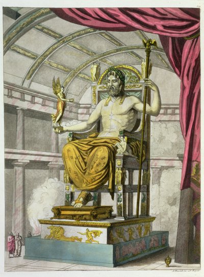 木星的雕像，来自Costumi dei Romani，由Angelo Biasioli（1790-1830）雕刻，c.1805-20（aquatint） 作者 意大利学校