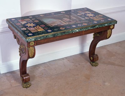 桌面描绘了体育馆，经过Antonio Ciocci设计（fl.1722-92）（pietra dure）（参见316265） 作者 意大利学校