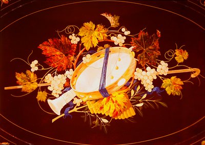桌面与乐器和藤蔓（pietra dura） 作者 意大利学校