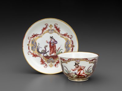 茶碗和茶碟，约 1755 年（软膏瓷） 作者 意大利学校