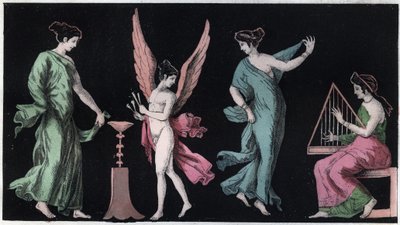 Bacchae--Bacchantes--雕刻自《宇宙中所有民族的用途和习俗》。或《从最遥远的时代到今天所有国家的政府、法律、民兵、宗教的历史》1856年 作者 意大利学校