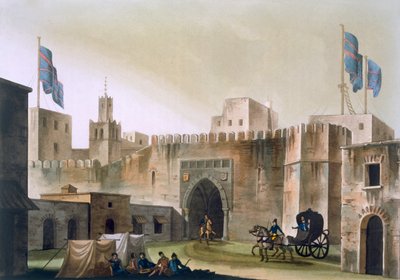 Beb Kar，进入突尼斯，与欧洲人在马拉风演出，1820年代至30年代 作者 意大利学校
