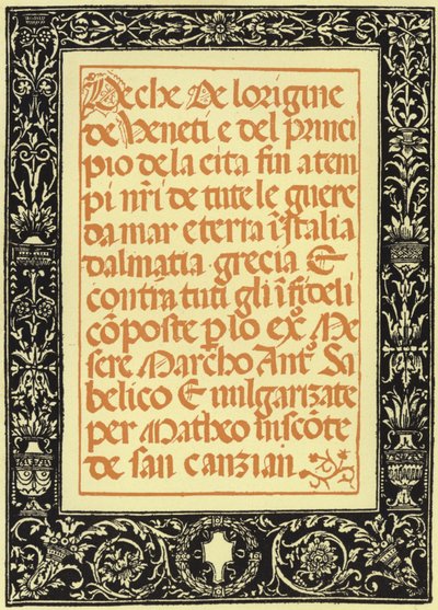 Marco Antonio Sabellico的Croniche 作者 意大利学校