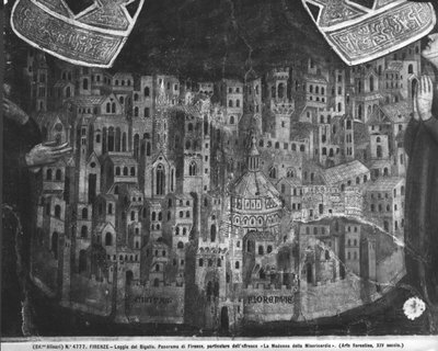 The Madonna della Misericordia, detail of the city of Florence 作者 意大利学校