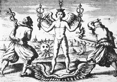 哲学家的水星，来自Giovanni Battista Nazari的Della Tramutatione Metallica（1589年），在19世纪后期出版的魔术史中有所体现 作者 意大利学校