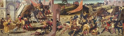 莫雷利·卡松 (Morelli Cassone) 描绘了被马库斯·福里乌斯·卡米卢斯 (Marcus Furius Camillus) 击败的高卢人（主面板） 作者 意大利学校