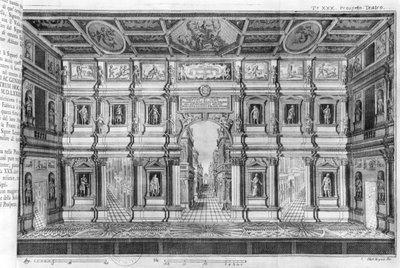 维琴察奥林匹克剧院，由Andrea Palladio设计（1508-80） 作者 意大利学校