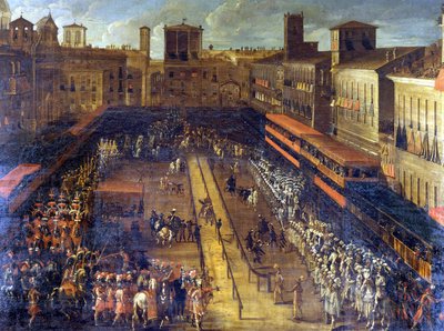 The buckwheat joute in Piazza Navona (Rome) on 25/02/1634. 作者 意大利学校
