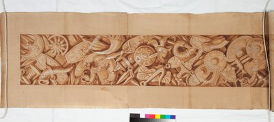 古董后的三幅图，约1750年（毛笔画在棕色水洗笔上加高，并用黑色粉笔涂成淡淡的痕迹） 作者 意大利学校