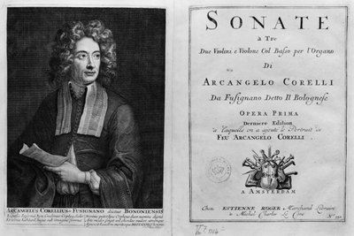 Sonate a Tre的头衔与Arcangelo Corelli（1653-1713）的肖像 作者 意大利学校