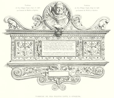 Fra Filippo Lippi 墓，位于斯波莱托（雕刻） 作者 意大利学校