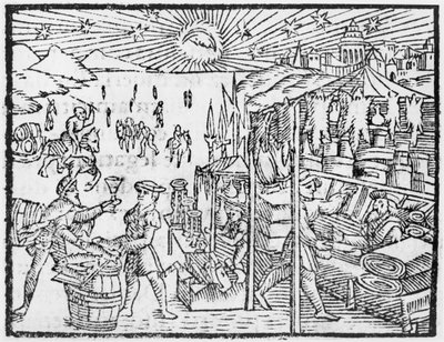 贸易在斯堪的纳维亚半岛，由奥劳斯·马格努斯的北方民族（1490年至1558年）的历史，出版于罗马，1555 作者 意大利学校