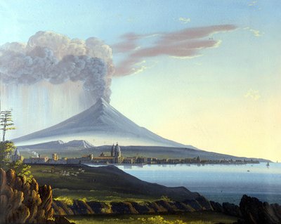 埃特纳火山喷发的视图 作者 意大利学校