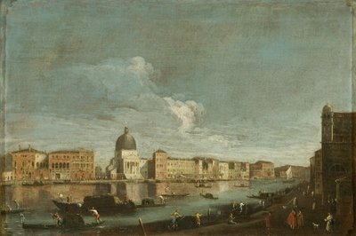 威尼斯大运河上的圣西梅尼-皮科洛景观，约1760年（布面油画 作者 意大利学校