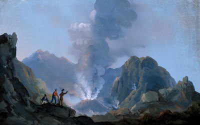 View of the crater of Vesuvius in 1829 (gouache) 作者 意大利学校
