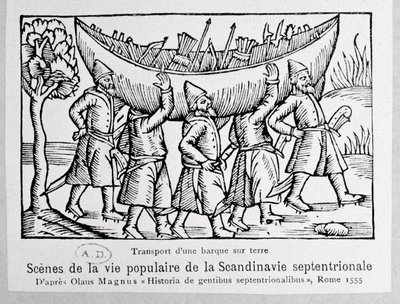 维京人的奥劳斯·马格努斯（1490至1558年），发表于罗马，1555背着船到俄罗斯，从北方民族的历史 作者 意大利学校