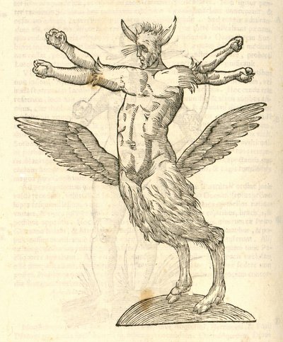 tetrachiron人类的怪物翅从图示怪兽kazakovae历史，1642耳 作者 意大利学校