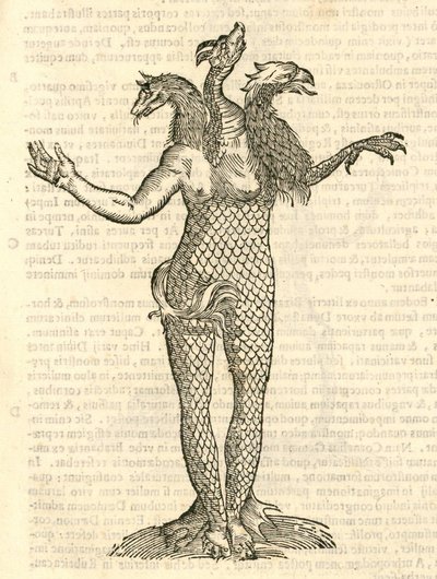 从怪物的kazakovae历史，1642年三头怪兽狐龙与Aquila的插图 作者 意大利学校