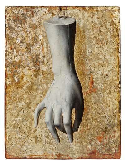 精美雕刻女手的静物画（面板油画） 作者 意大利学校