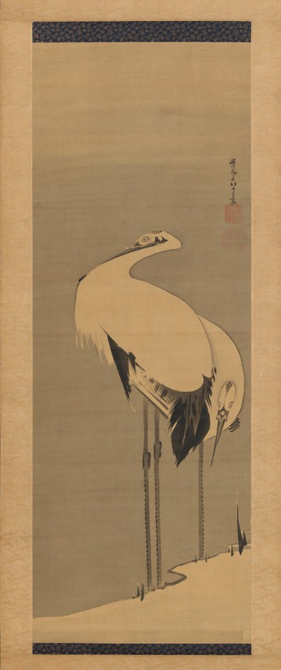 两台起重机，1795年。 作者 伊藤雅作
