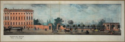 透视涅夫斯基 - 阿尼奇科夫宫。摘自涅夫斯基大街全景 par Ivanov, Ivan Alexeyevich (1779-1848) 作者 伊万·阿列克谢耶维奇·伊万诺夫