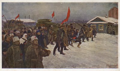 1917 年俄罗斯二月革命期间士兵和工人的示威 作者 伊万·阿列克谢耶维奇（后）弗拉基米罗夫