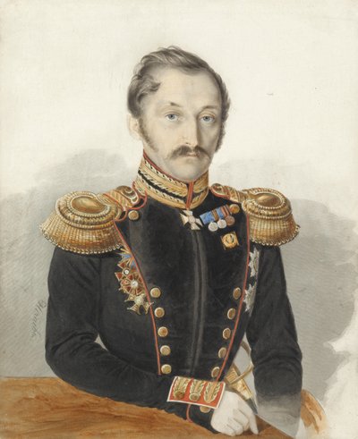 Alexander Danilovich Gerstenzweig将军肖像 1818-1861年 作者 伊万·阿列克谢耶维奇·涅恰耶夫
