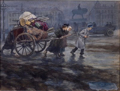 弗拉基米罗夫·伊万·阿列克谢耶维奇（Ivan Alexeyevich，1869-1947 年）建造的一座富裕住宅的遗迹。 水彩、纸本水粉 作者 伊万·阿列克谢耶维奇·弗拉基米罗夫