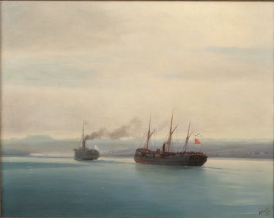 1877年12月13日，俄国轮船占领土耳其梅尔西纳号，1877年 作者 伊万·康斯坦丁诺维奇·艾瓦佐夫斯基