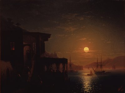 君士坦丁堡晚上，1882年 作者 伊万·康斯坦丁诺维奇·艾瓦佐夫斯基