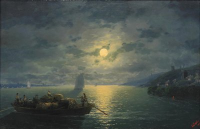 1897年月夜穿越过第聂伯河 作者 伊万·康斯坦丁诺维奇·艾瓦佐夫斯基