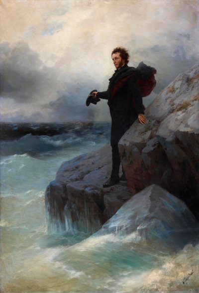 告别，自由元素，海！亚历山大·普希金（Alexander Pushkin）在黑海，1877年。 作者 伊万·康斯坦丁诺维奇·艾瓦佐夫斯基
