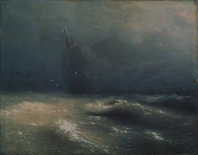 尼斯在海边风暴，1885年 作者 伊万·康斯坦丁诺维奇·艾瓦佐夫斯基