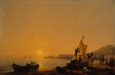 那不勒斯湾，1844年。 作者 伊万·康斯坦丁诺维奇·艾瓦佐夫斯基