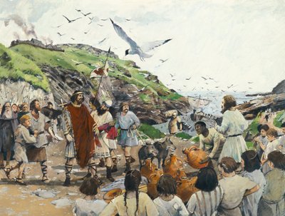 Tintagel城堡 传说中的亚瑟王出生地，康沃尔郡，黑暗时代，1994年。   作者 伊万·拉普