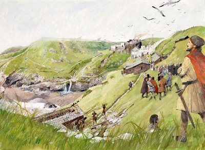 中世纪的廷塔吉尔城堡（纸面水彩画） 作者 伊万·拉普
