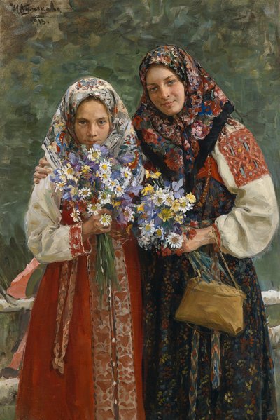 草地上的花朵，1913年 作者 伊万·塞米诺诺维奇·库里科夫（Ivan Semyonovich Kulikov）