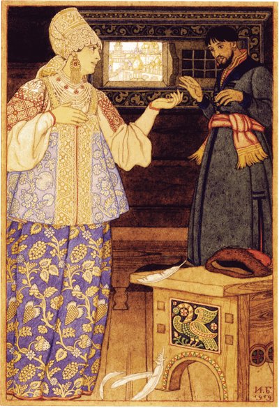 射手妻子和射手安德烈，1919年 作者 伊万·雅科夫列维奇·比利宾