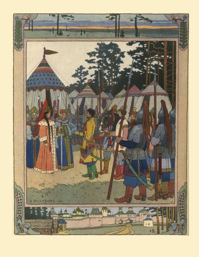 童话故事插图玛丽亚·莫雷夫纳（Marya Morevna），1901年 作者 伊万·雅科夫列维奇·比利宾