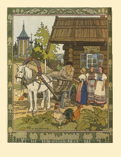 童话插图猎鹰（Fiston）的羽毛，1901-1902年 作者 伊万·雅科夫列维奇·比利宾